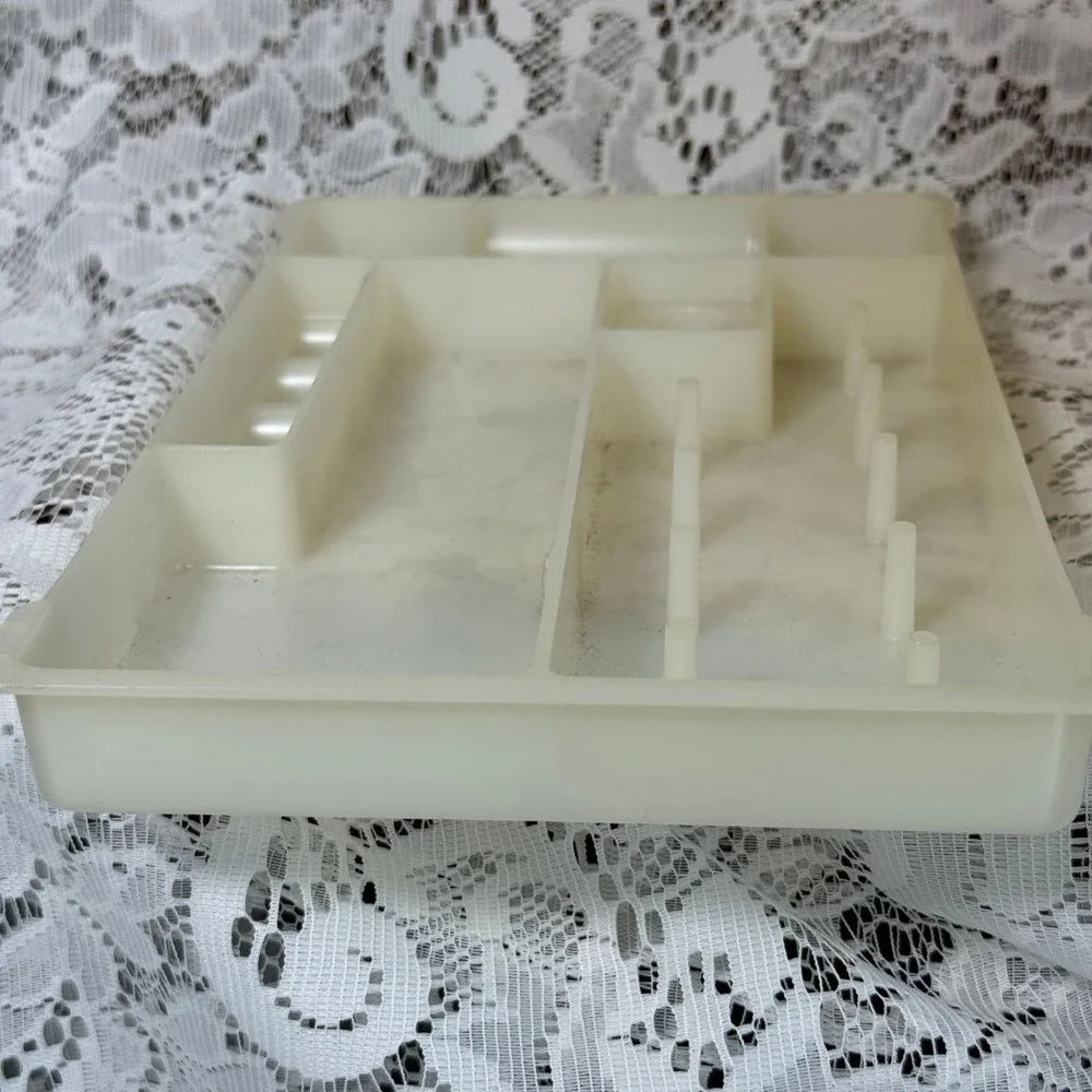 Vintage Wilson Mfg Corp Yellow Plastic Sewing Box Organizer Tray Made in USA